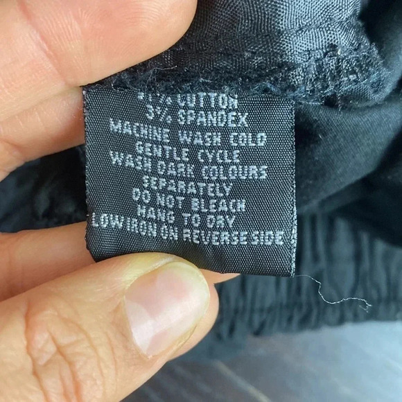 Black paper bag waist pleated black lightweight tie waist pants size extra large - Picture 12 of 12